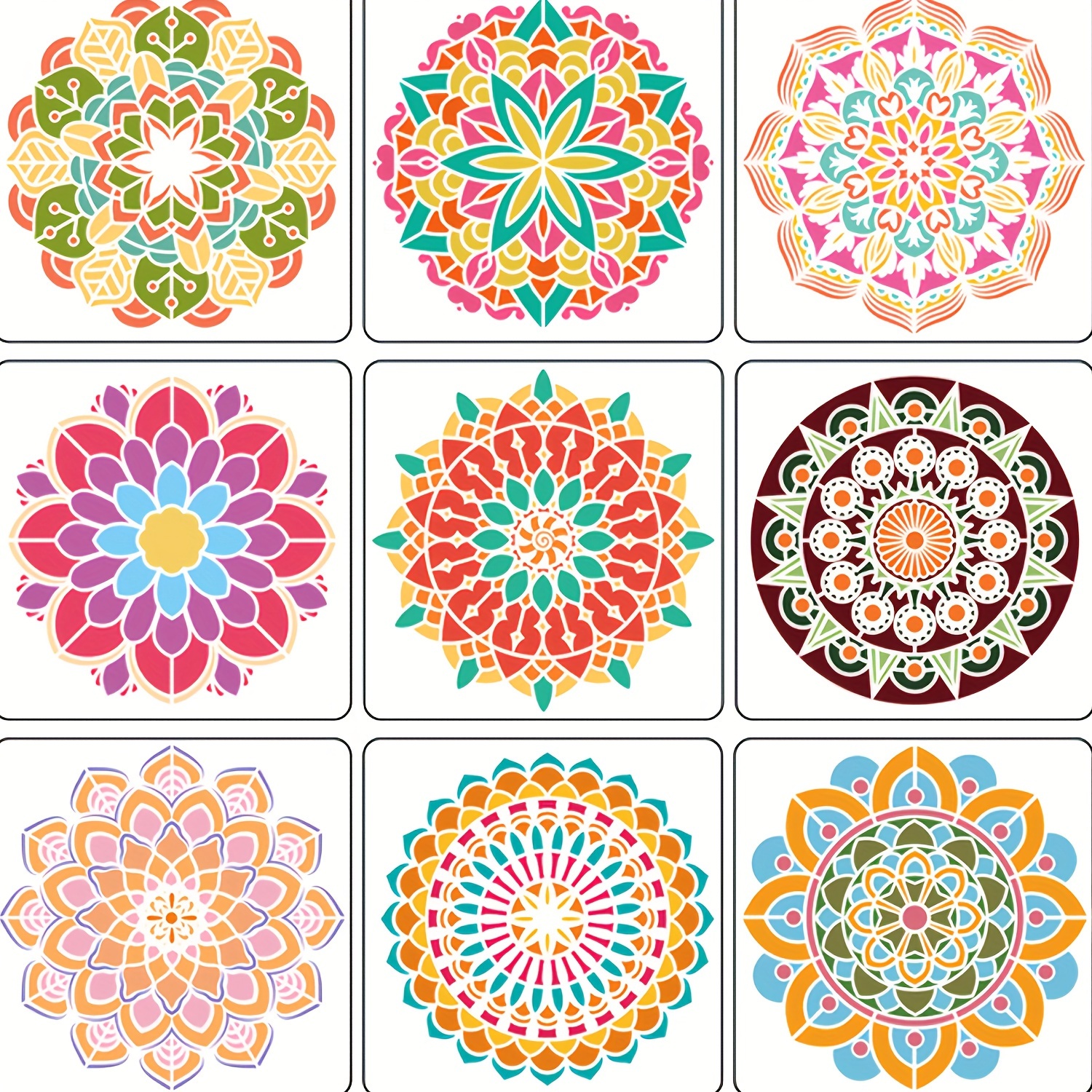 16pcs Plantillas Mandala Plantillas Pintura Puntos Mandala - Temu