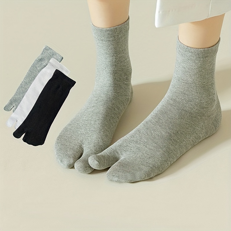 2 Pairs Cotton Knee High Five Finger Socks For Women - KK FIVE