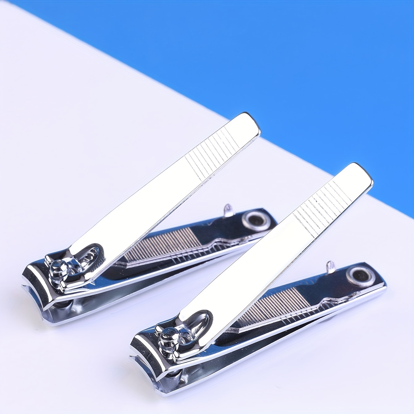 

2 Pcs Electroplated Carbon Steel Nail Clippers Cutter Trimmer Anti-splash Manicure Scissors Thick Hard Toenail Fingernail Pedicure Tools