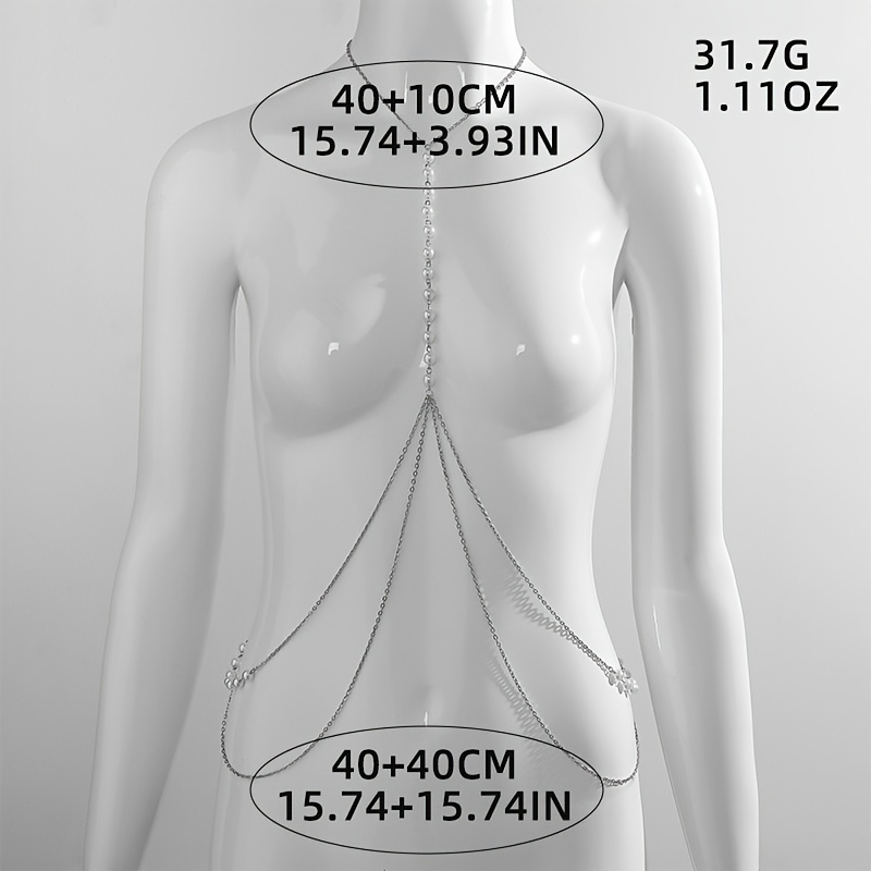 Women Sexy Rhinestone Inlaid Multi Layer Bra Crop Top Body Chest