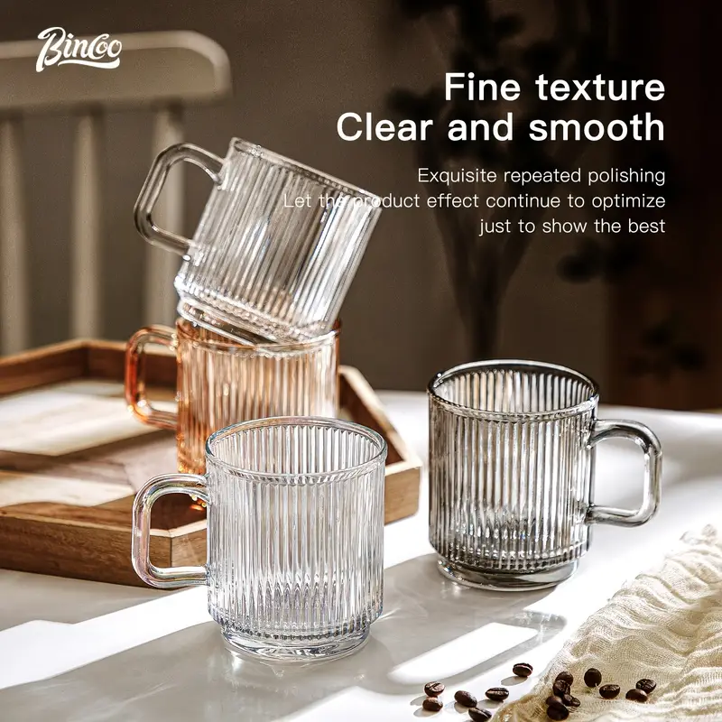 Glass Coffee Mug Classic Vertical Stripes Tea Mug Elegant Coffee Cup For  Latte Espresso 11 Oz, Save More With Clearance Deals