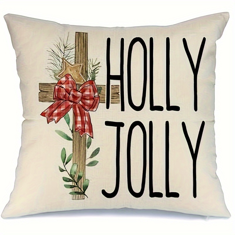 Holly Wreath Holiday Decorative Pillows