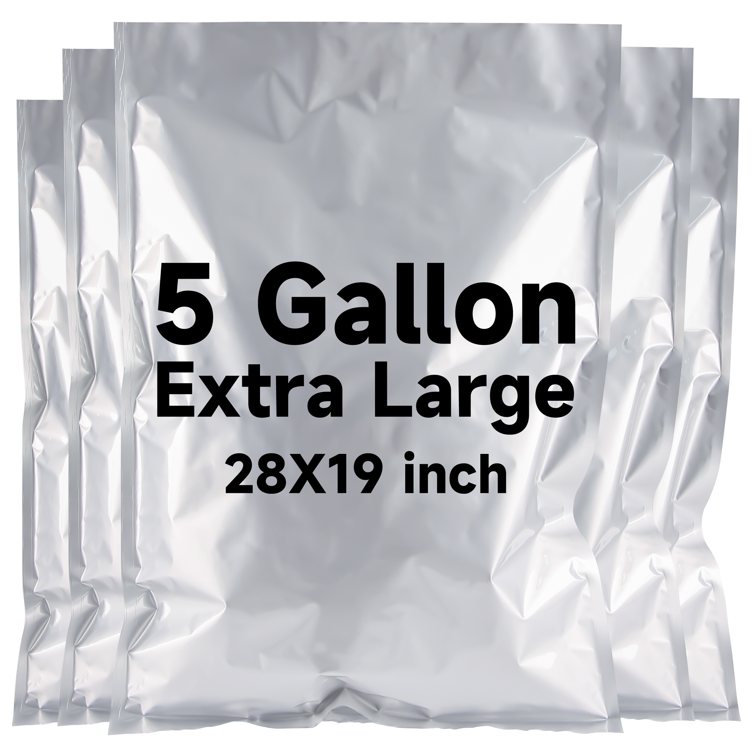 5 Gallon Mylar Bags 9.5 Mil Thick Ziplock Resealable Mylar Bags