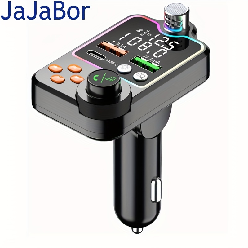 Transmisor FM Bluetooth para Coche, el transmisor FM inalámbrico Receptor  de Radio con Cargador USB Dual y Tipo C, Reproductor de música Compatible  con Unidad Flash USB y Tarjeta TF - Autoradios 
