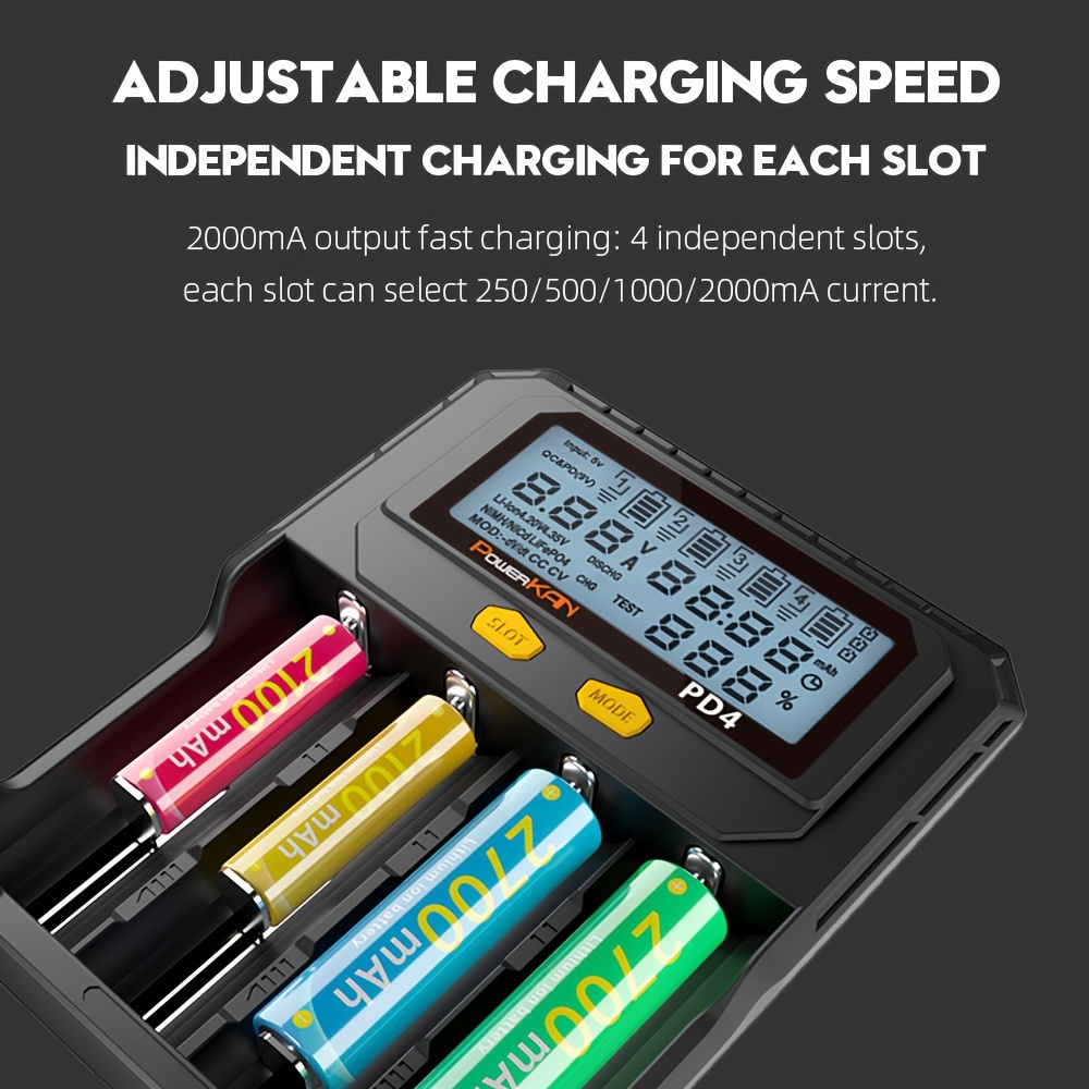 Aa/aa 4 Slot Battery Charger 220v Ni cd Fast Rechargeable - Temu
