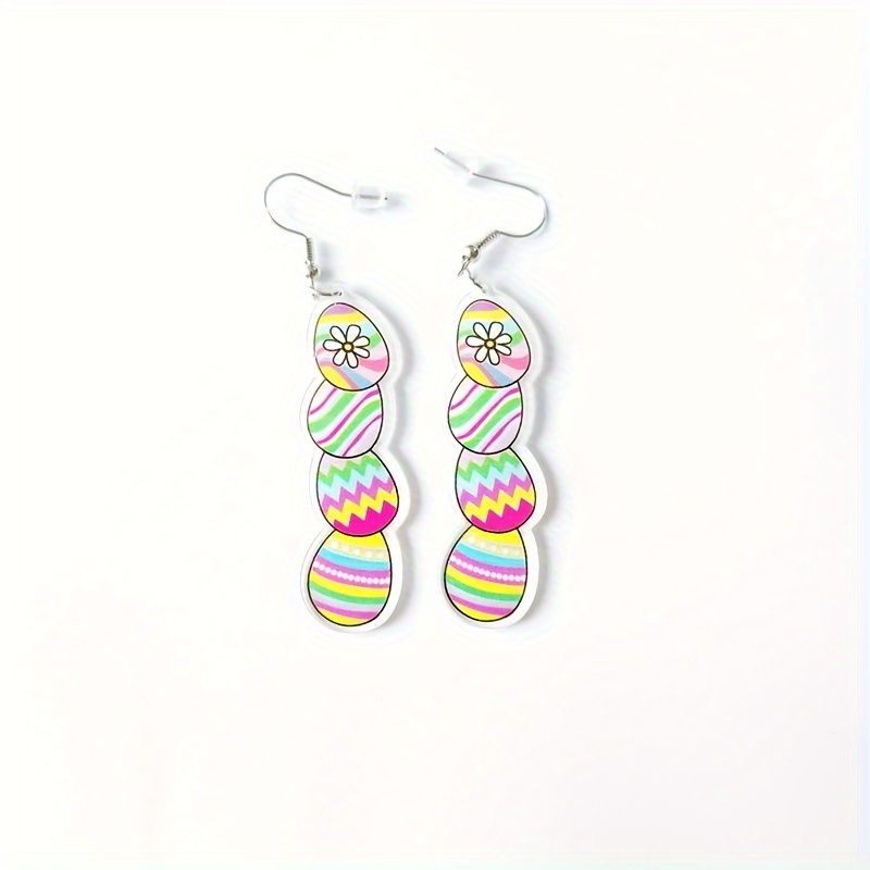 1 pair of easter earrings cute cartoon bunny egg carrot truck design spring holiday jewelry festive party style accessories