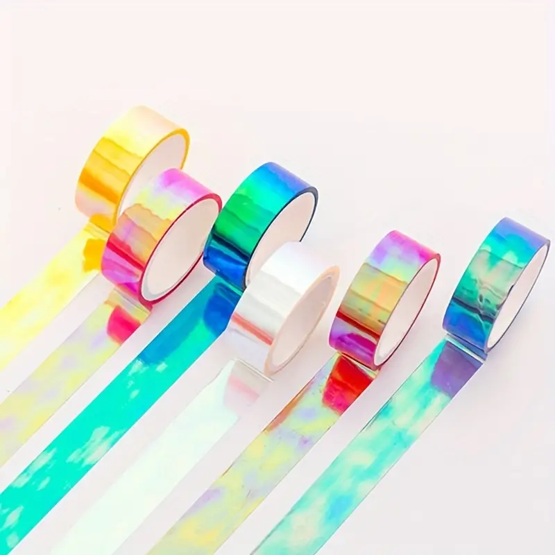 Laser Flashing Gradient Rainbow Color Tape Handmade - Temu