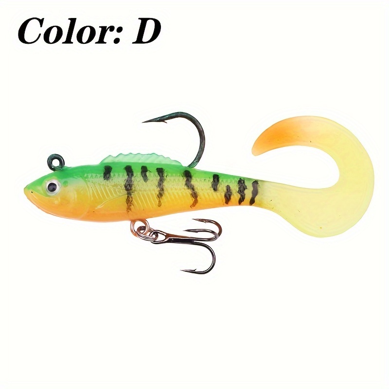 1box 50pcs 6cm Gray Small Twisted T Tail Soft Fishing Lures Made Of  Silicone For Bass, Pike, Perch, Topmouth Culter, With Jig Head Hooks And  Accessories