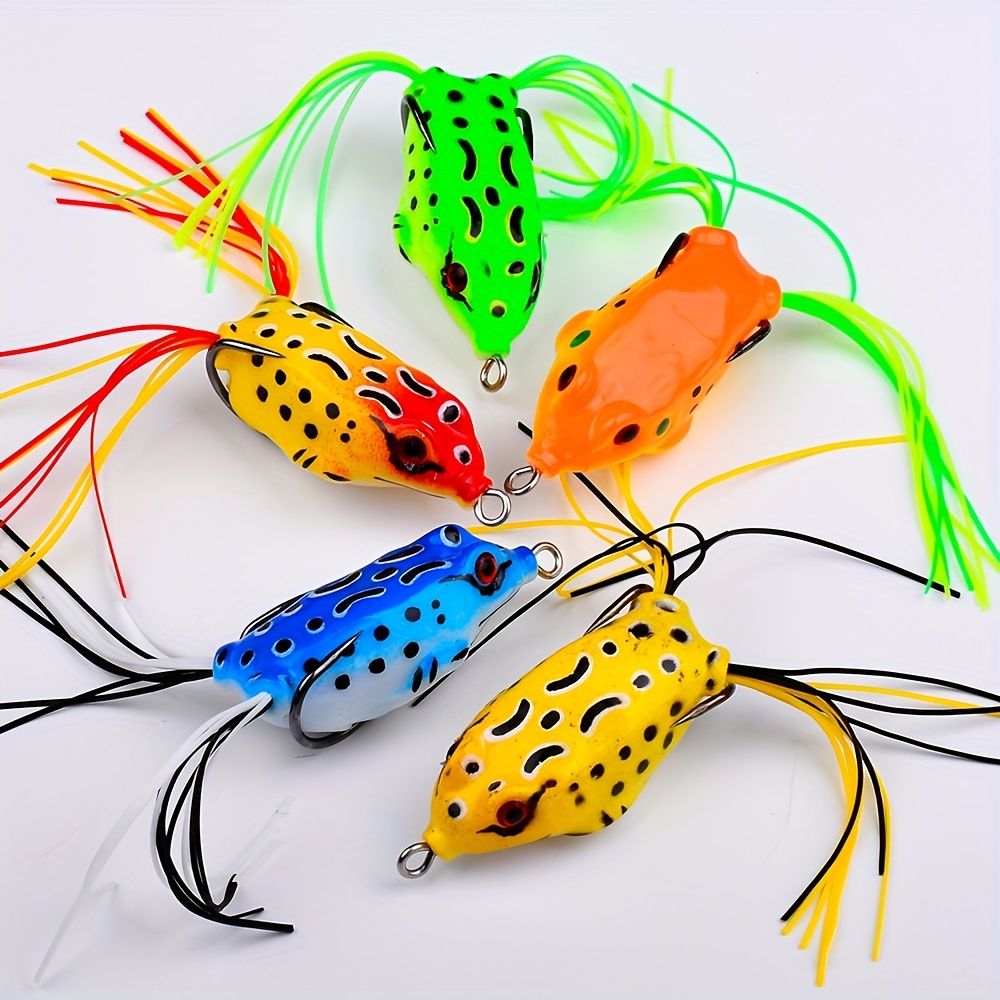 5pcs Realistic Soft Plastic Frog Lure With 3D Eyes And Fishing Hooks -  Perfect For Bass Fishing And Topwater Action