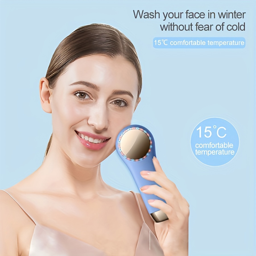 Brosse nettoyante pour le visage en silicone Brosse nettoyante pour le  visage USB électrique nettoyante exfoliante (Blue)…