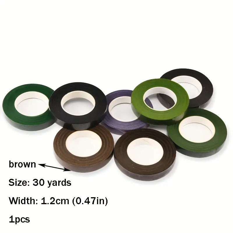Florist Coffee Tape Roll With Corsage Button Hole Brown - Temu