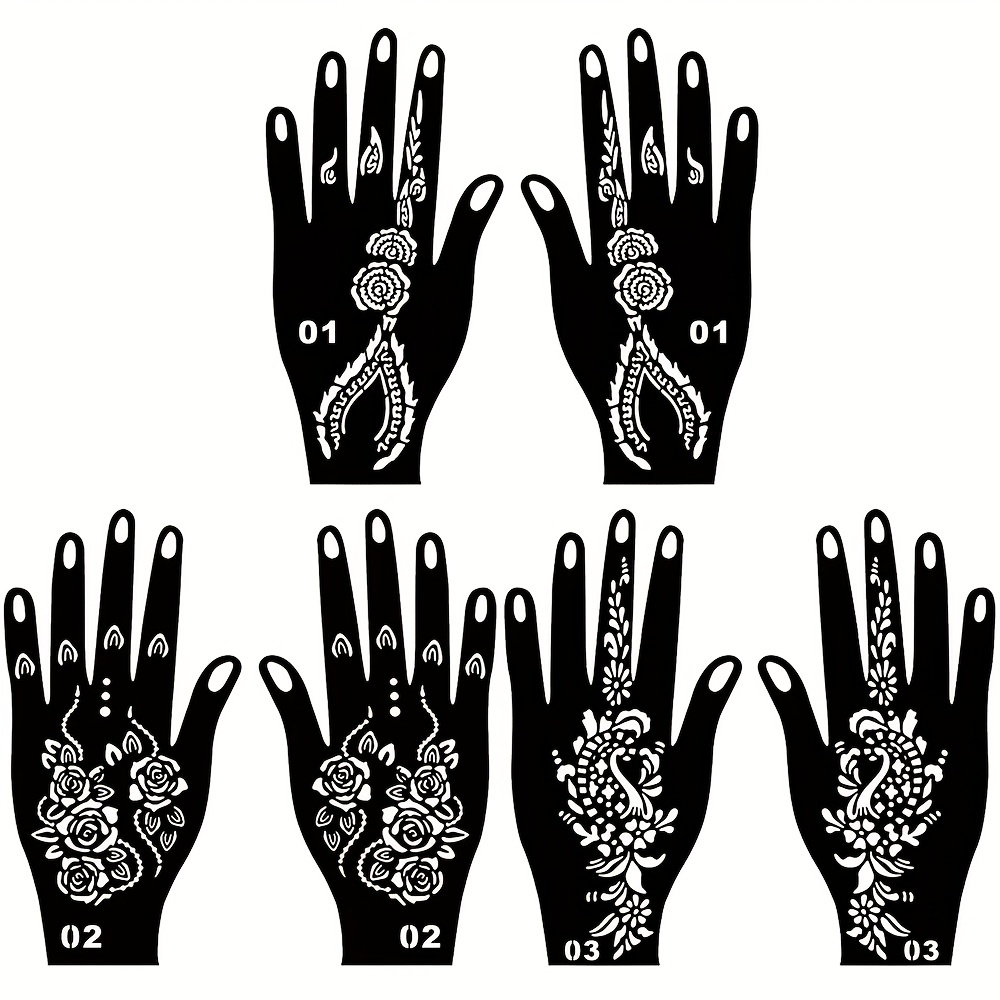 Image of Reusable Hand Stencils, Black Templates, Reusable For Women, Temporary Glitter Set For Hands, , Body For Music Festival, Black Friday Items, Stocking Fillers