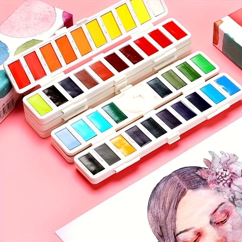 18/38 Colors Watercolor Paint Set, Foldable Travel Pocket Watercolor Kit  For Adults, Beginners, Outdoor Painting
