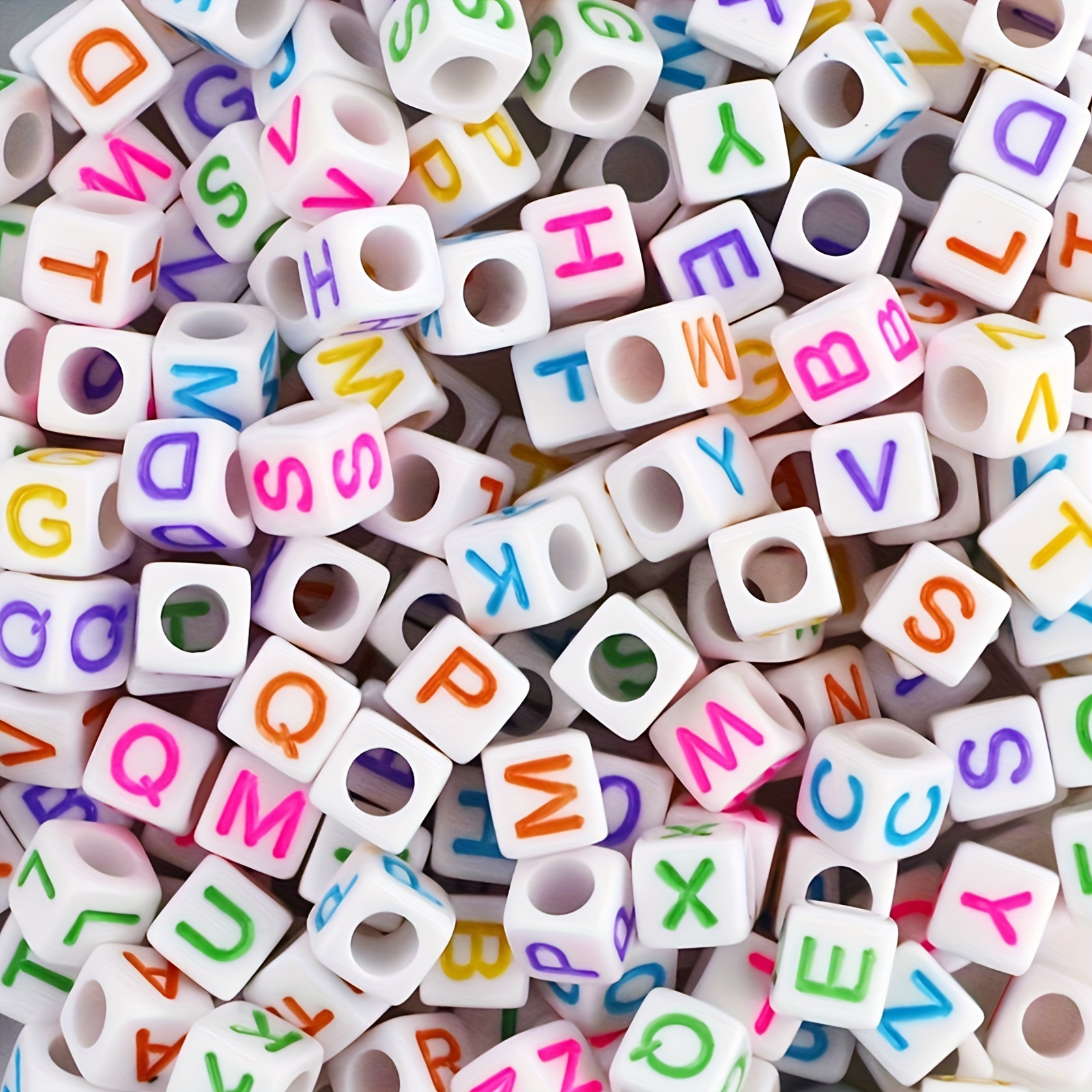 Letter Beads Alphabet Beads Acrylic Color Cube Kandi Beads - Temu