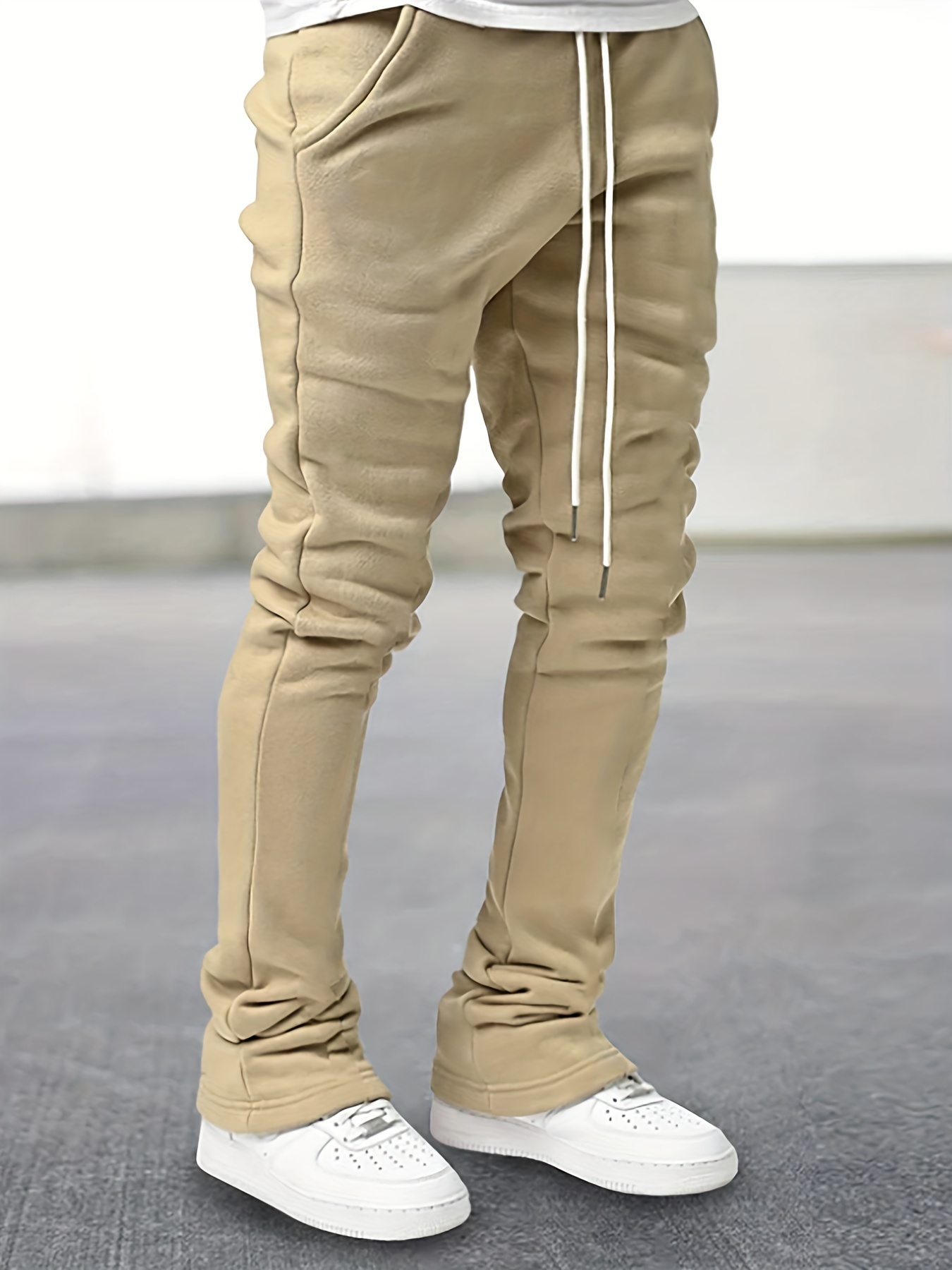 Men's Alien Pattern Drawstring Bell Bottom Pants