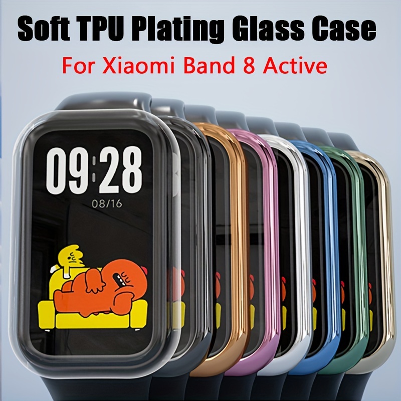 Soft Tpu Plating Case Xiaomi Band 8 Active Screen Protector - Temu