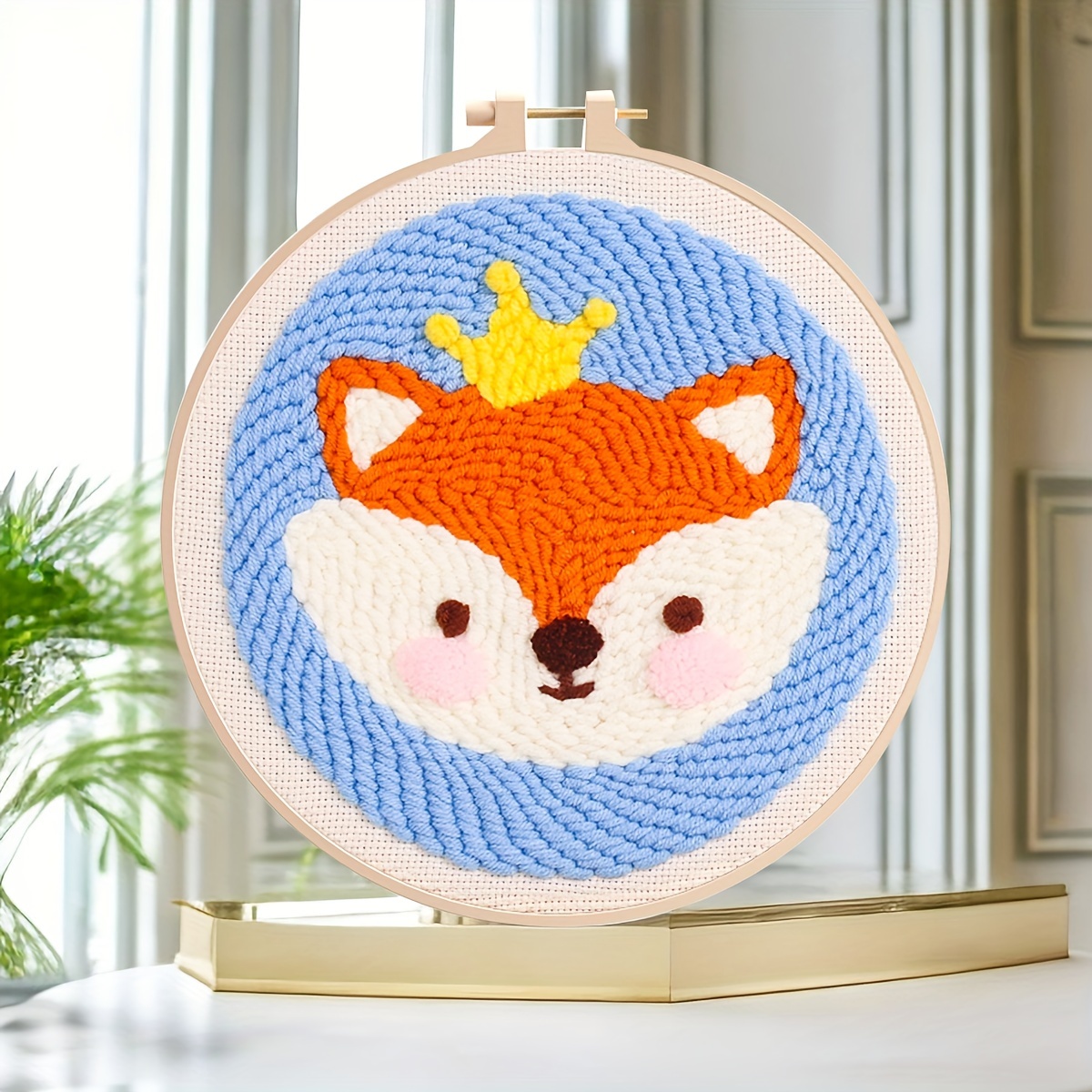 Punch needle DIY embroidery kit - Fox pattern 20 cm x1 - Perles & Co