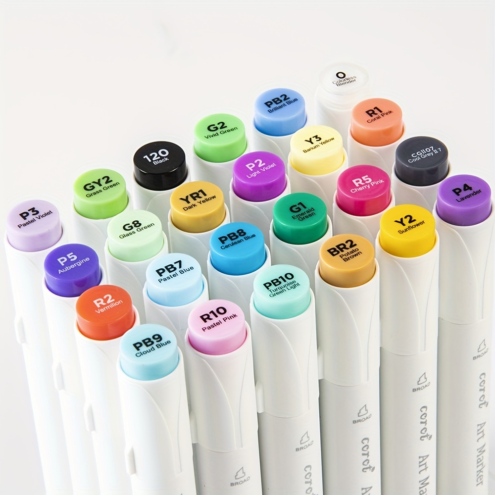 Alcohol Based Drawing Markers Set Dual Tip Office Markers - Temu