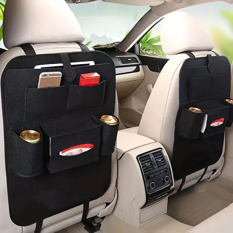 1pc Multifunctional Black Car Seat Back Storage Bag - Convenient Hanging  Organizer for Car Interior Supplies and Accessories Car Accessories