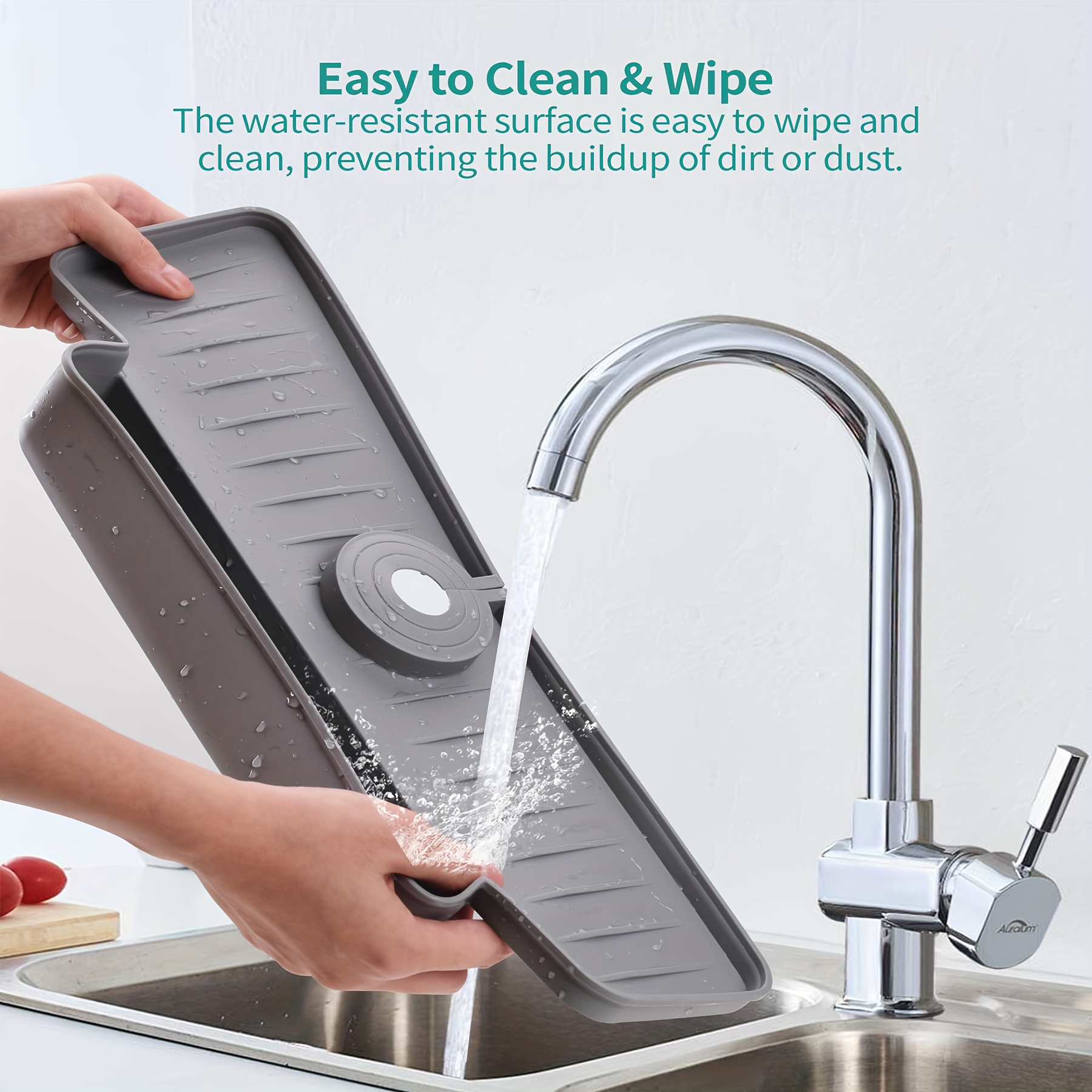 1pc Kitchen Sink Splashproof Cover, Silicone Faucet Water