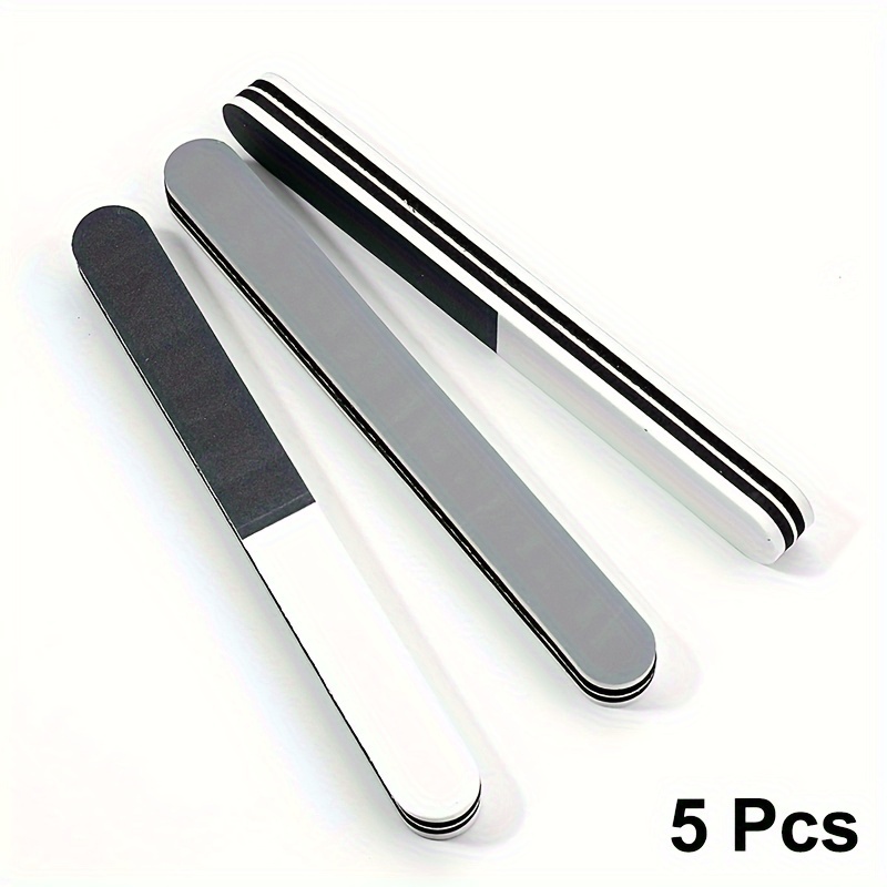 Nail Sunshine 5/10pcs Triple-sided Nail Files - Thick Sponge Sanding & Polishing Strips For Manicure, Perfect For Natural & False Nails