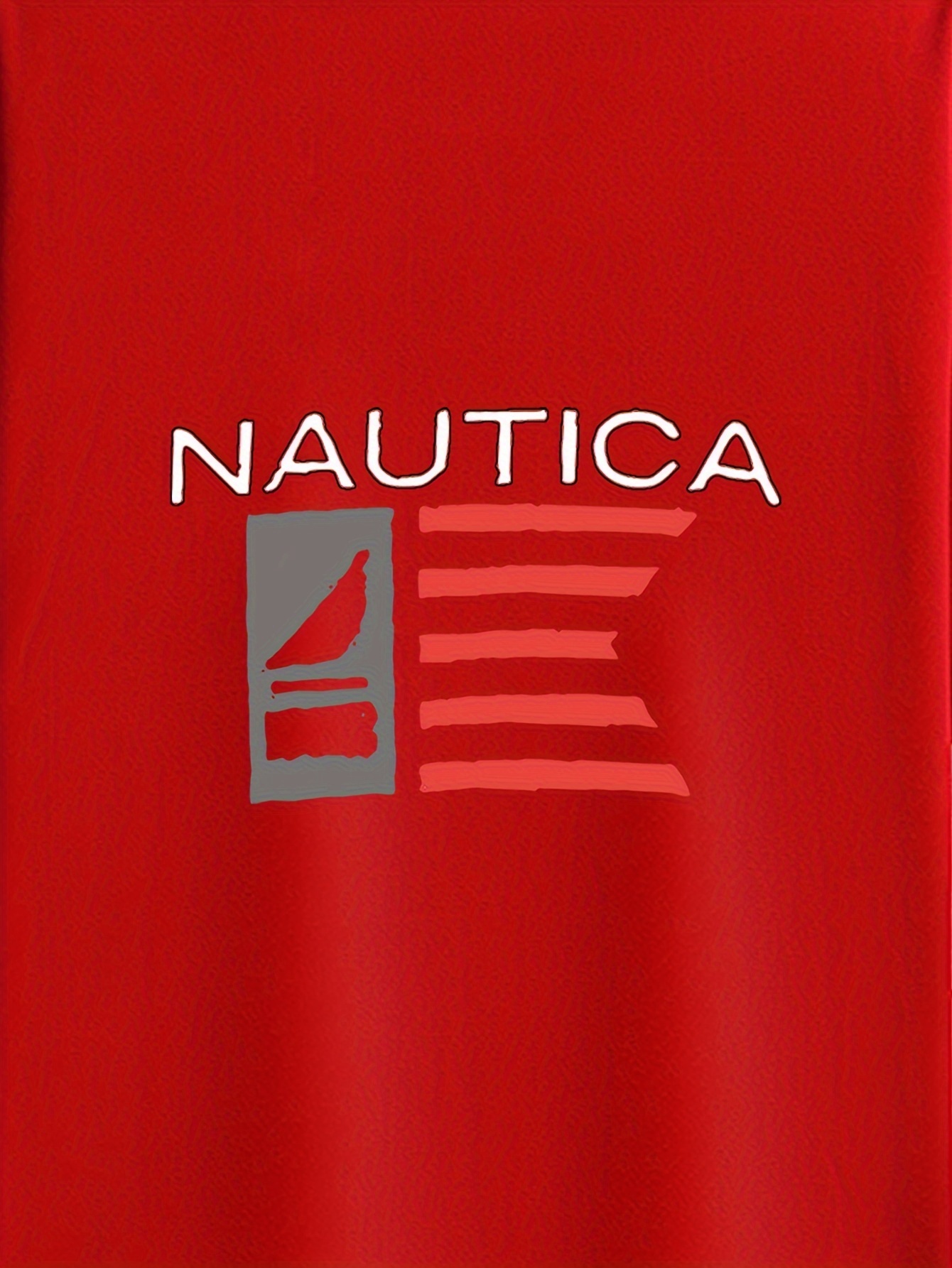 Nautica Men's Big Logo Crew-Neck T-Shirt - red - Large : :  Fashion