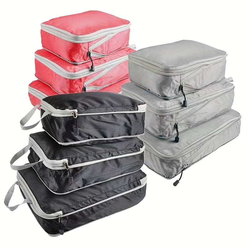 Compression Bags Storage Packing , Compressible Toiletry Bags, Wear Resistant Foldable Luggage Organizer Suitcase Travel for Clothing Gray, Size