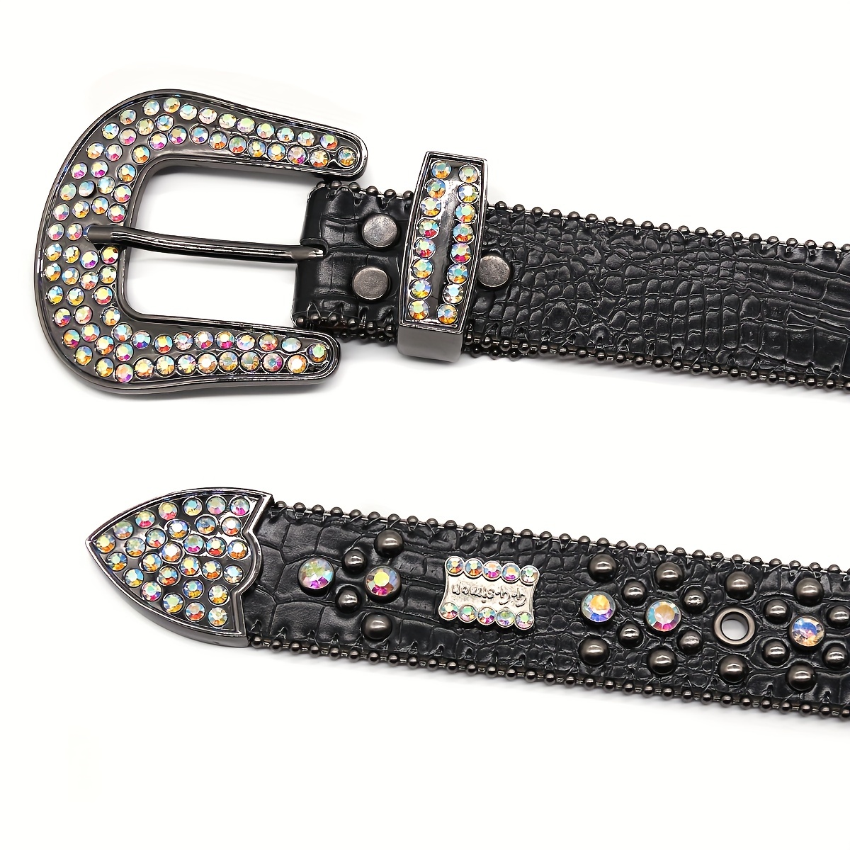  Haitpant Western Punk Man Luxury Designer Rhinestones Pattern  Belts Leather Women Belt Strap : Clothing, Shoes & Jewelry