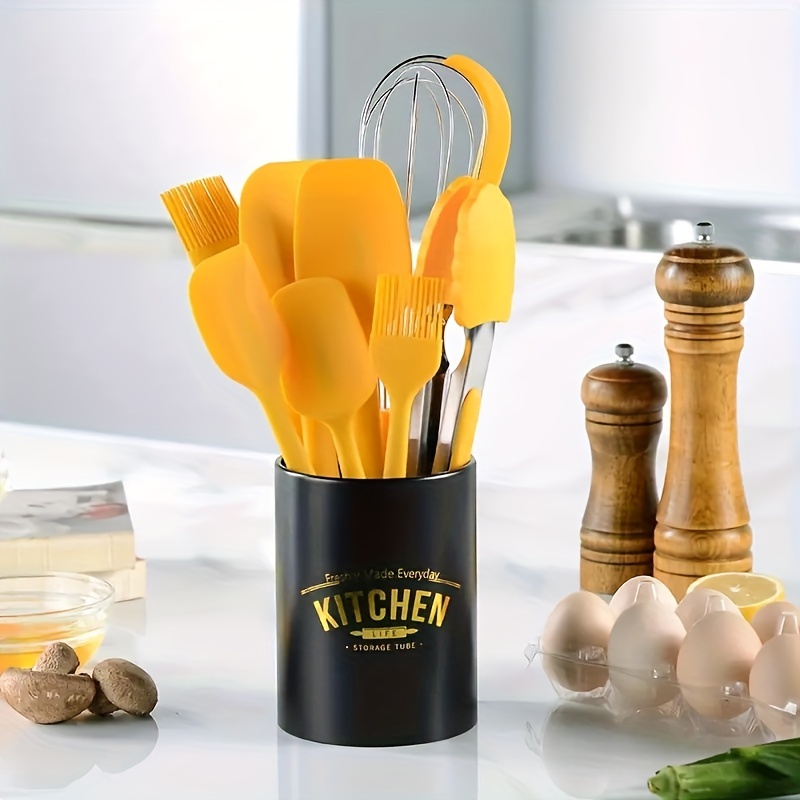 Yellow Kitchen Utensils Silicone Baking Tools Kitchen - Temu