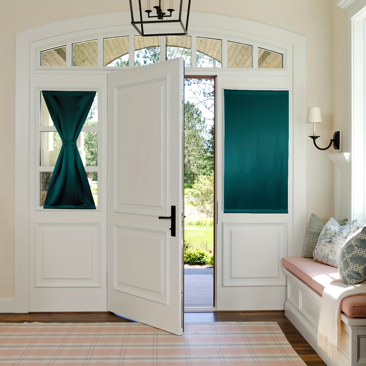 1 pieza de cortina de puerta opaca francesa de Color - Temu