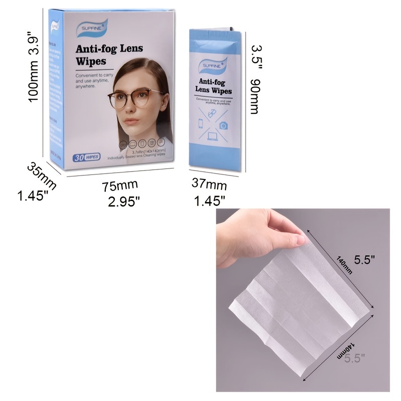 100pcs Eyeglass Cleaner Lens Wipes, Eye Glasses Cleaner Wipes,  Pre-Moistened Individually Wrapped Wipes, Non-Scratching,  Non-Streaking,Anti-fog, Safe For Eyeglasses, Goggles, Camera Lenses, And  Cleaning Supplies