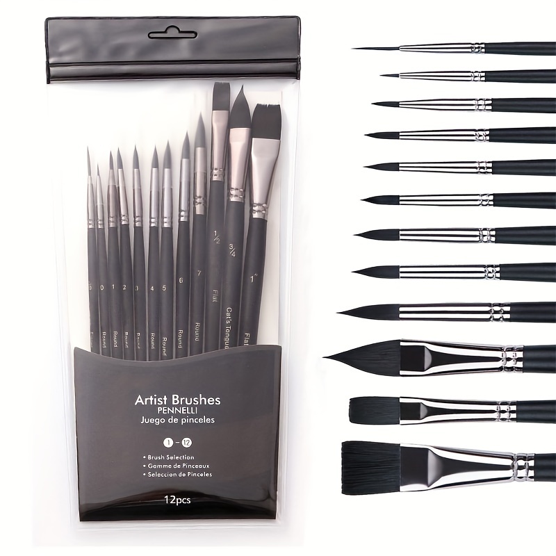 3 Sizes Ink Blending Brushes Drawing Painting Brushes Flat - Temu