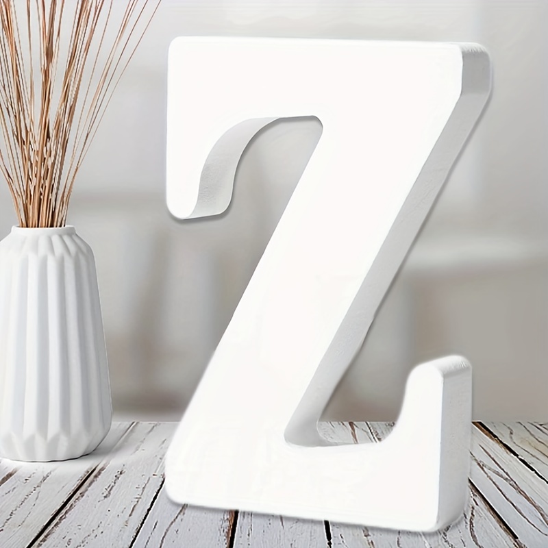 WOODOUNAI 4 inch White Wood Letters, Unfinished Art Wooden Letters for Wall Decor Decorative Standing Letters Slices Sign Board Decoration for Craft