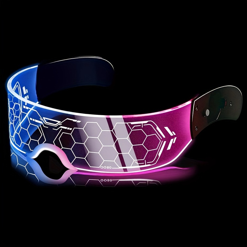 RV Gafas Luminosas LED, 8 Modelos de Luz, Gafas Luminosas Cyberpunk Gafas  Futuristas, Gafas LED Recargables USB para Raves, Cosplay y Fiestas Rojo  Verde
