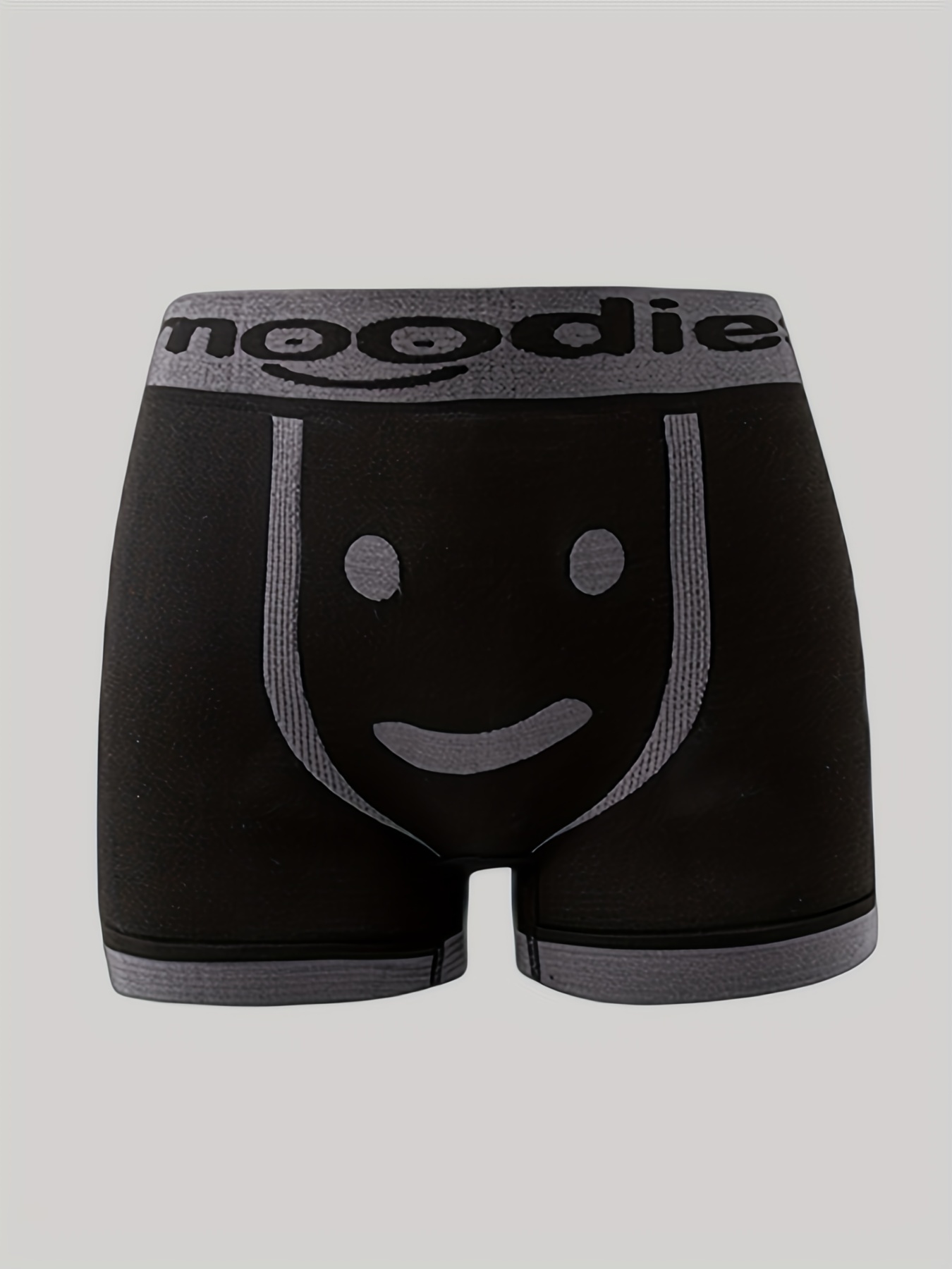 1pc Men's Smile Face Pattern Comfortable Breathable Elastic Boxer Briefs  Men's Underwear