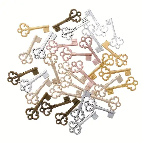 JIALEEY 80 PCS Vintage Skeleton Key Set Charms, Mixed Style Antique Gold  Key Set Pendant DIY Charms for Jewelry Making Wedding Party Favors