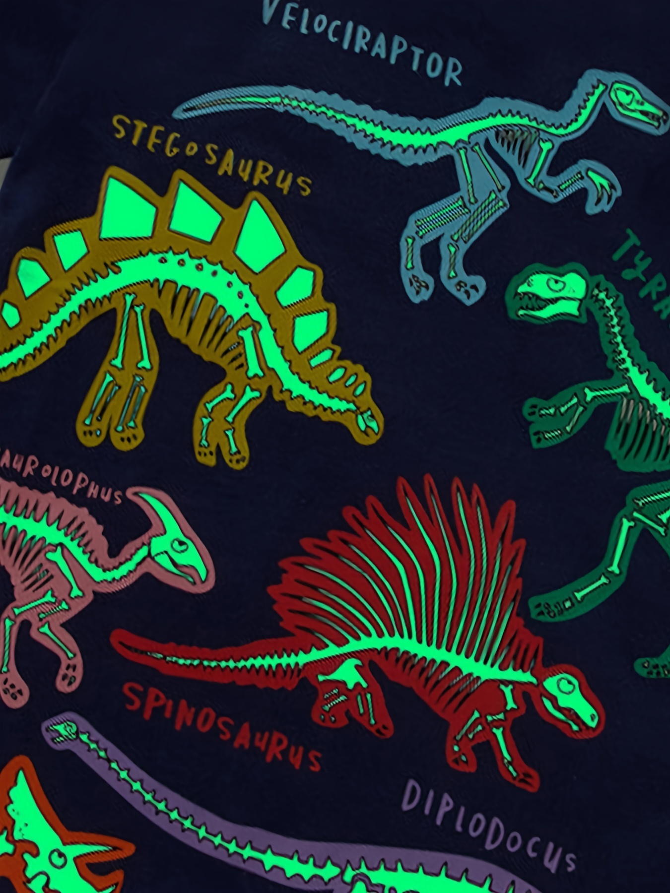 Dinosaur Bones Glow Fabric 