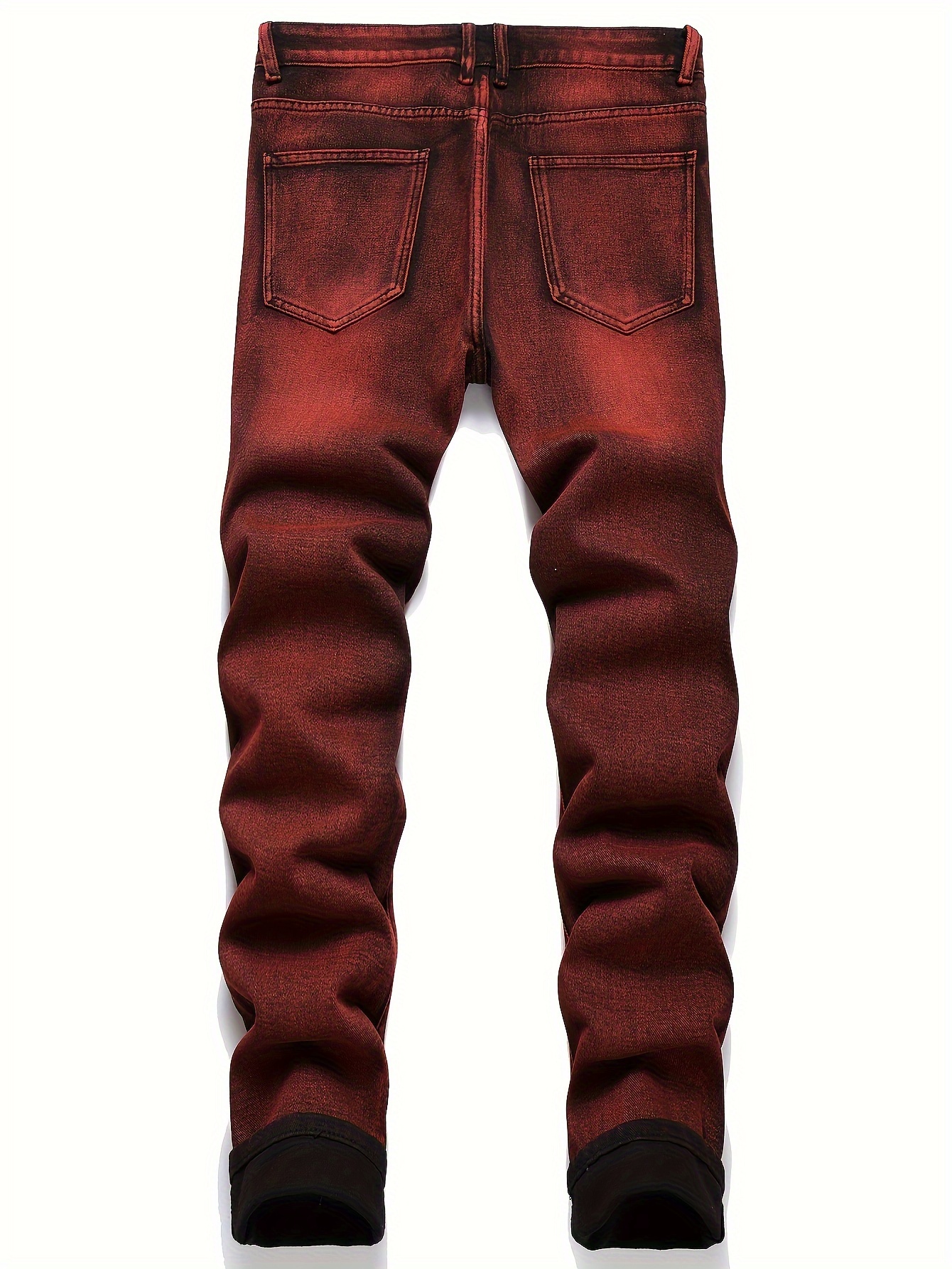  Pantalones vaqueros para hombre, pantalones rojos