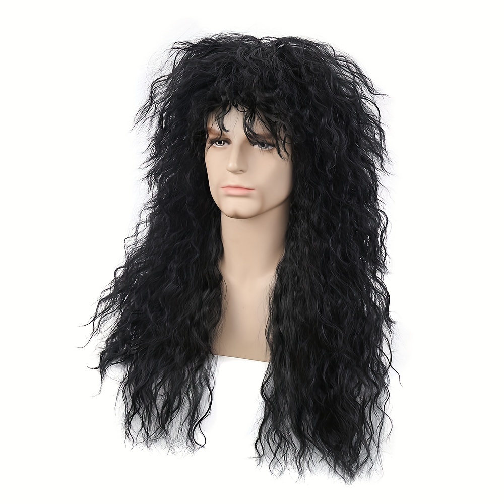 Parrucca Uomo Anni 70 Anni 80 Glam Rock-rocker Lunga 26 Pollici Nera Onda  Dacqua, Perfetta Halloween, Cosplay, Feste In Costume, Parrucca Riccia Rock,  Occhiali Sole, Collana, Set - Gioielli E Accessori - Temu Italy