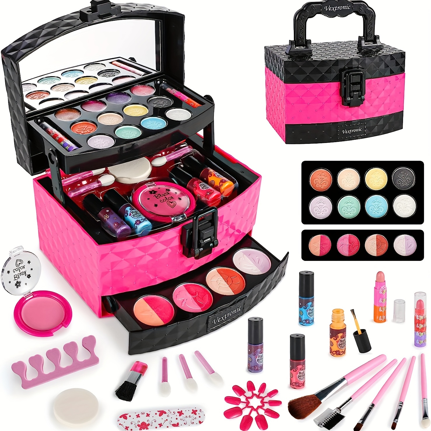 Kit de maquiagem infantil kit para meninas laváveis cosméticos brinquedos  definir jogo fingir jogo princesa sombra blush batom bolsa de maquiagem