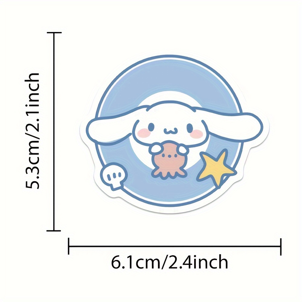 Cute Sanrio Cartoon Cinnamoroll Sticker Electric Car Laptop Ipad Water Cup  Personality Decoration Waterproof Sticker