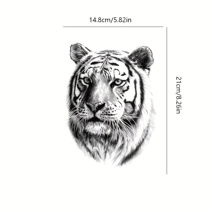 Tiger Line Art Drawing Black And White Tattoo Art | Tapestry