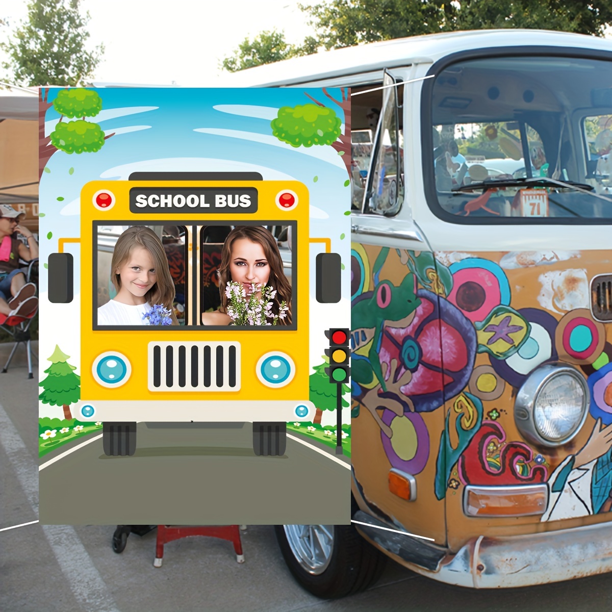 School Bus Photo Booth Frame Back to School Photo Booth Prop 