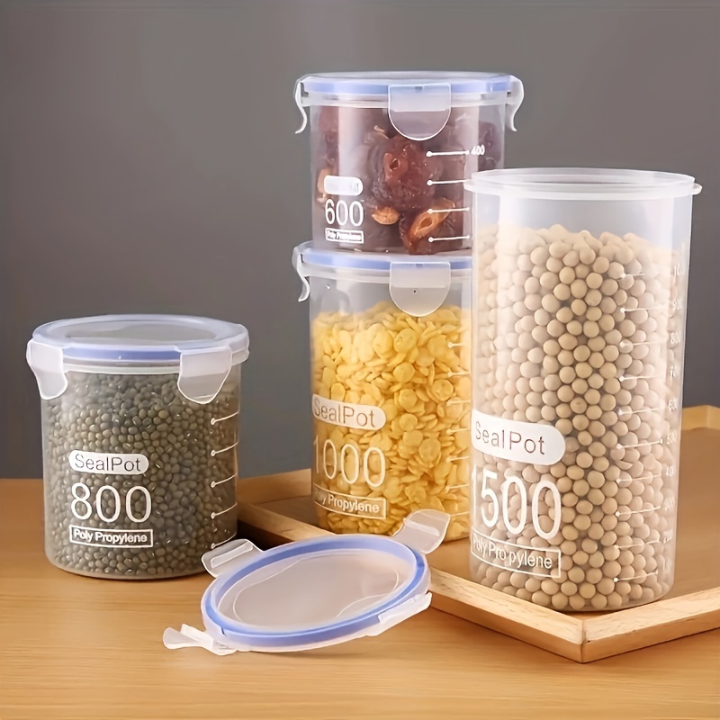 Transparent plastic food containers seal pot Milk boxes kitchen