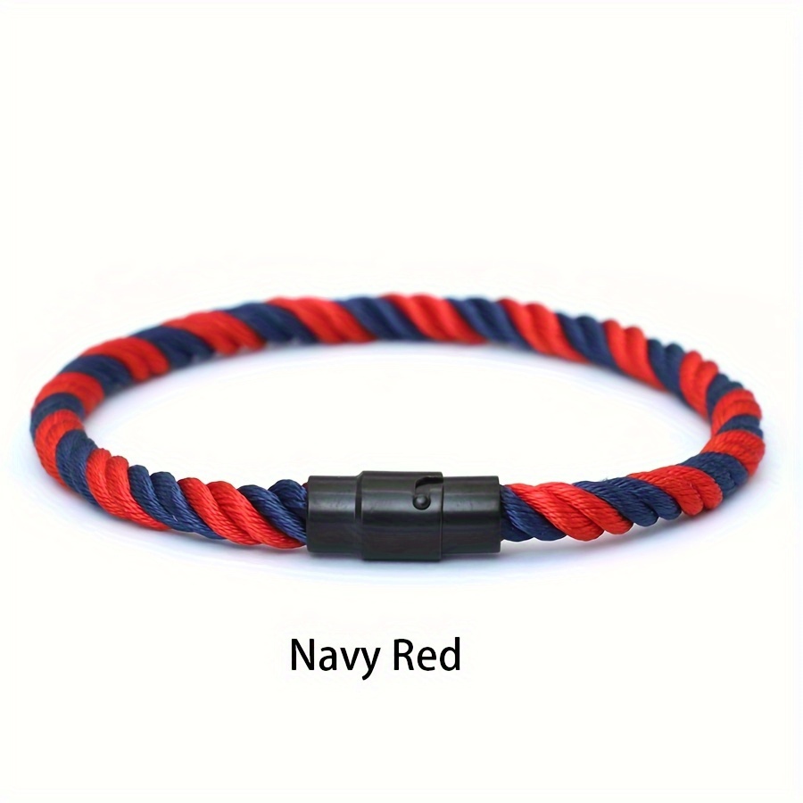 TEMU Pulsera tipo brazalete para hombre de estilo simple con hebilla negra y cuerda , de ocio, Pulseira Joias
