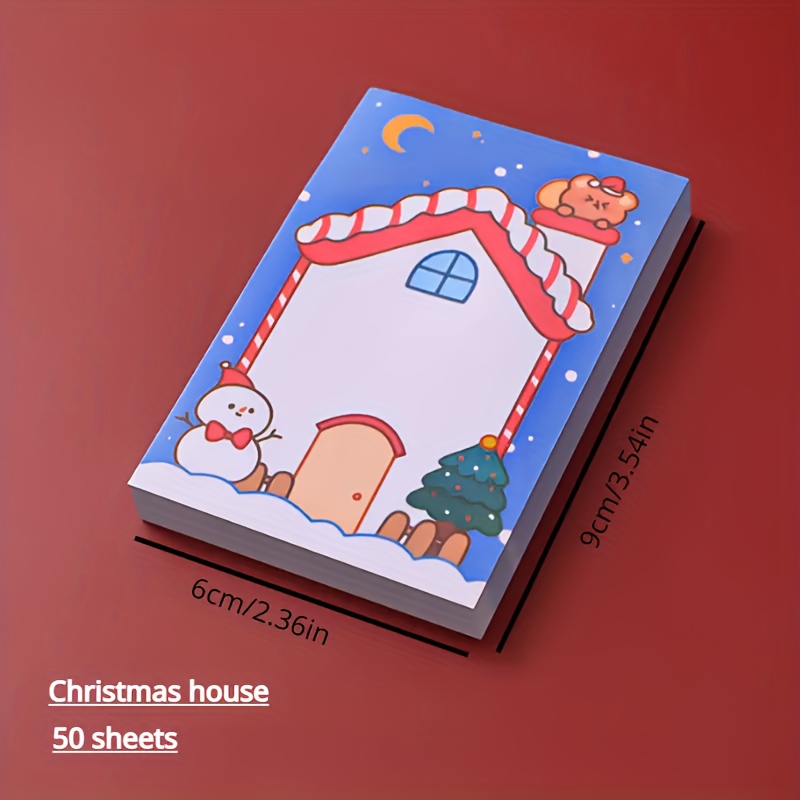 1pc 50 Sheets Christmas Sticky Notes Santa Claus Back To School Supplies