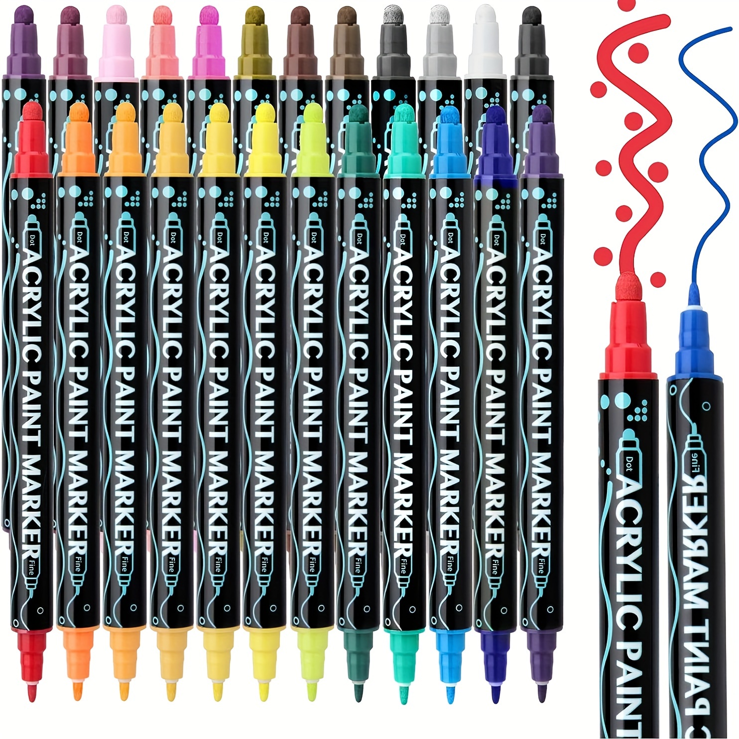 Marqueur Acrylique stylos acryliques 30 Couleurs Marqueurs