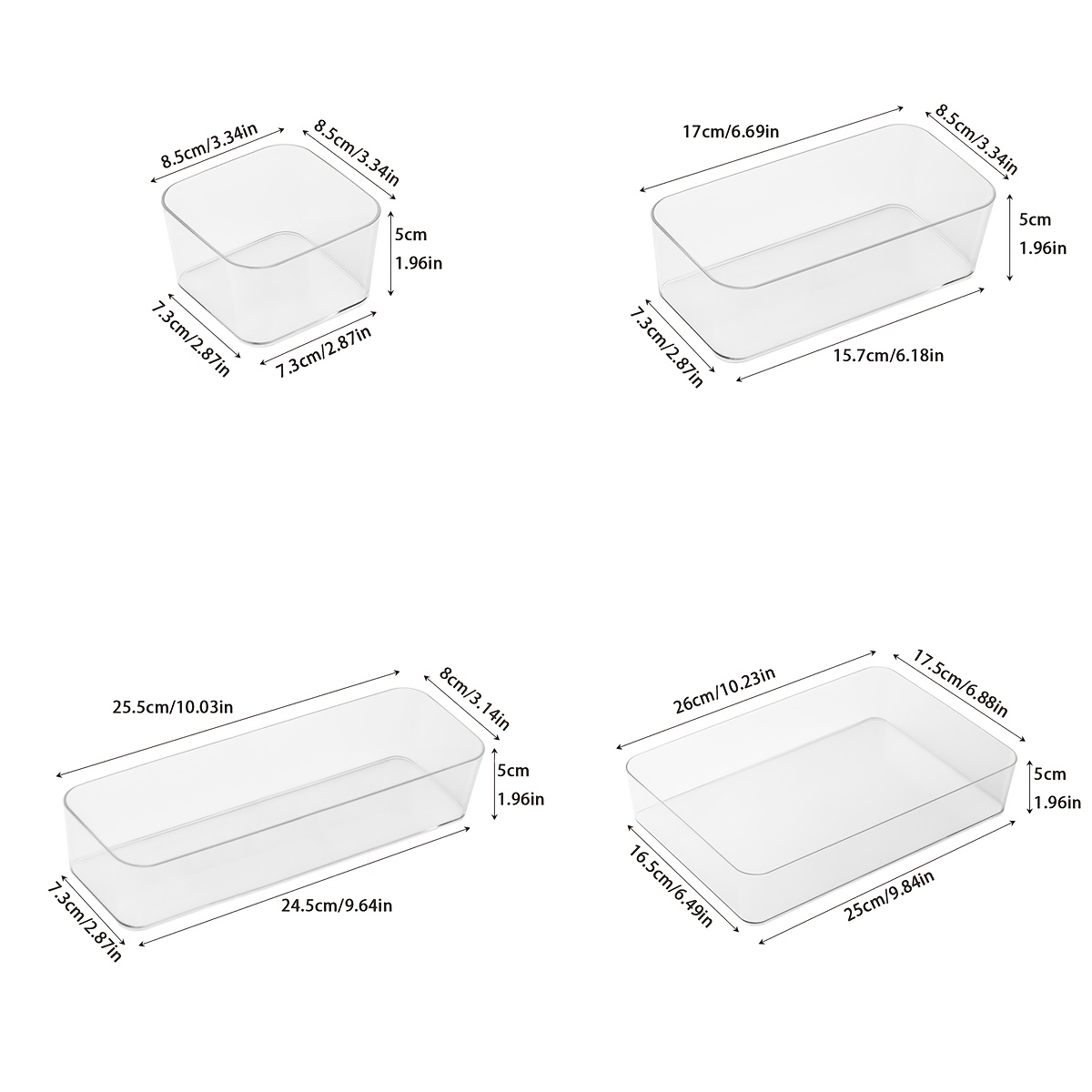 Transparent Drawer Organizer Plastic Clear Divided Storage - Temu