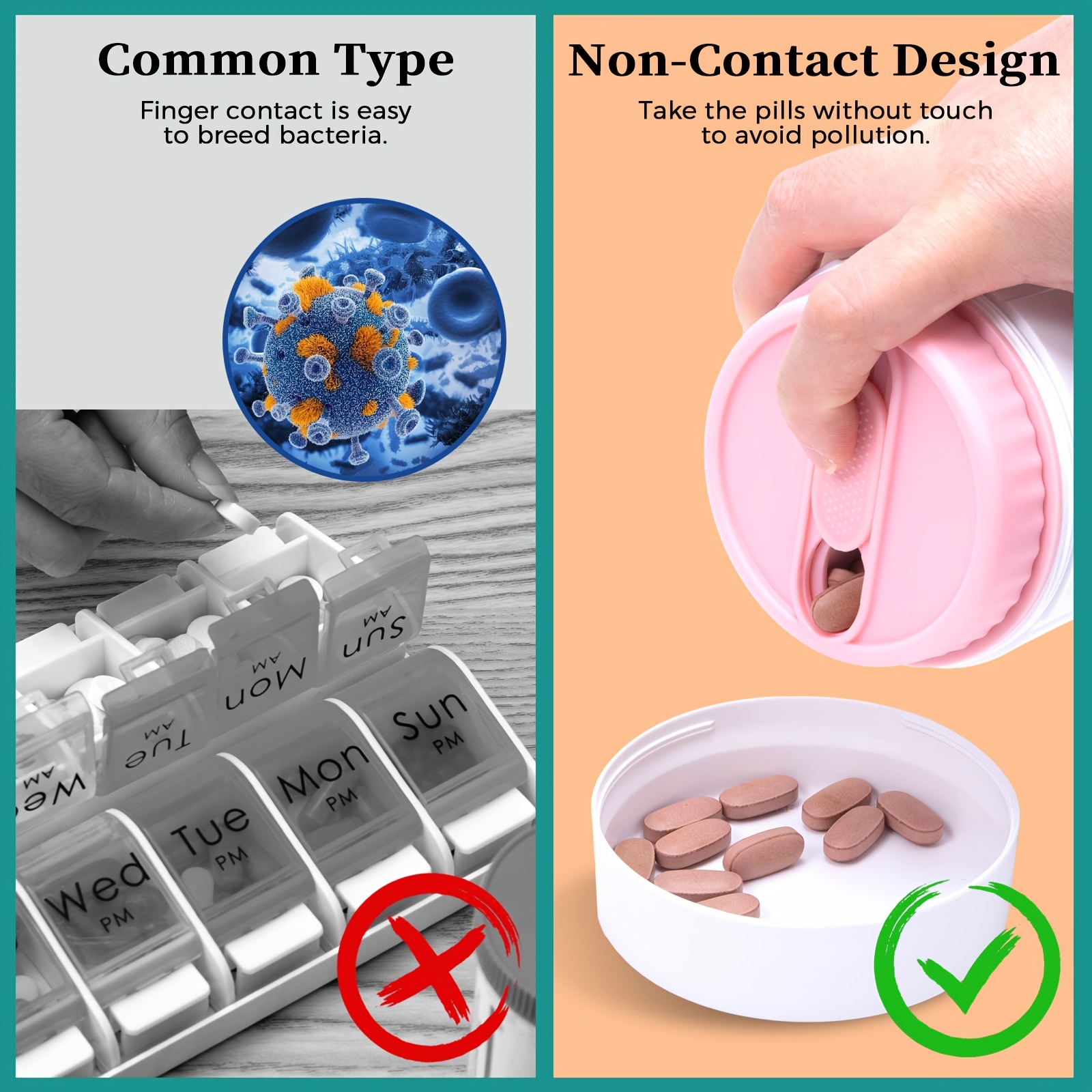 Supplement Bottle Organizer with 7 Compartments