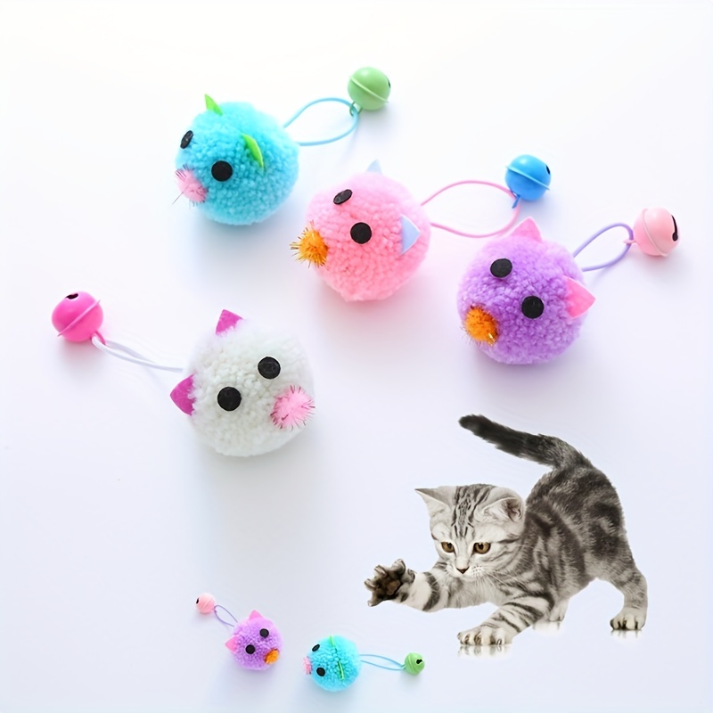 Pet Cat Toy Cute Mouse Shape Macaron Color Matching with Bell Sound Interactive Play Pet Supplies